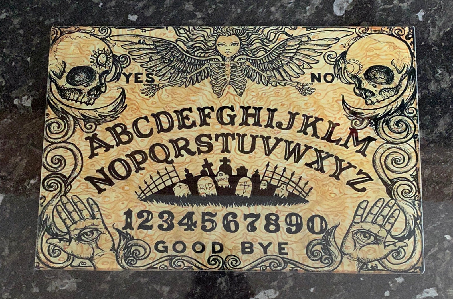 Ouija Board Glass Chopping Board Complete With Rubber Feet. Etsy UK