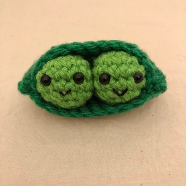 Two Peas in a Pod Amigurumi Crocheted Stuffed Plushie