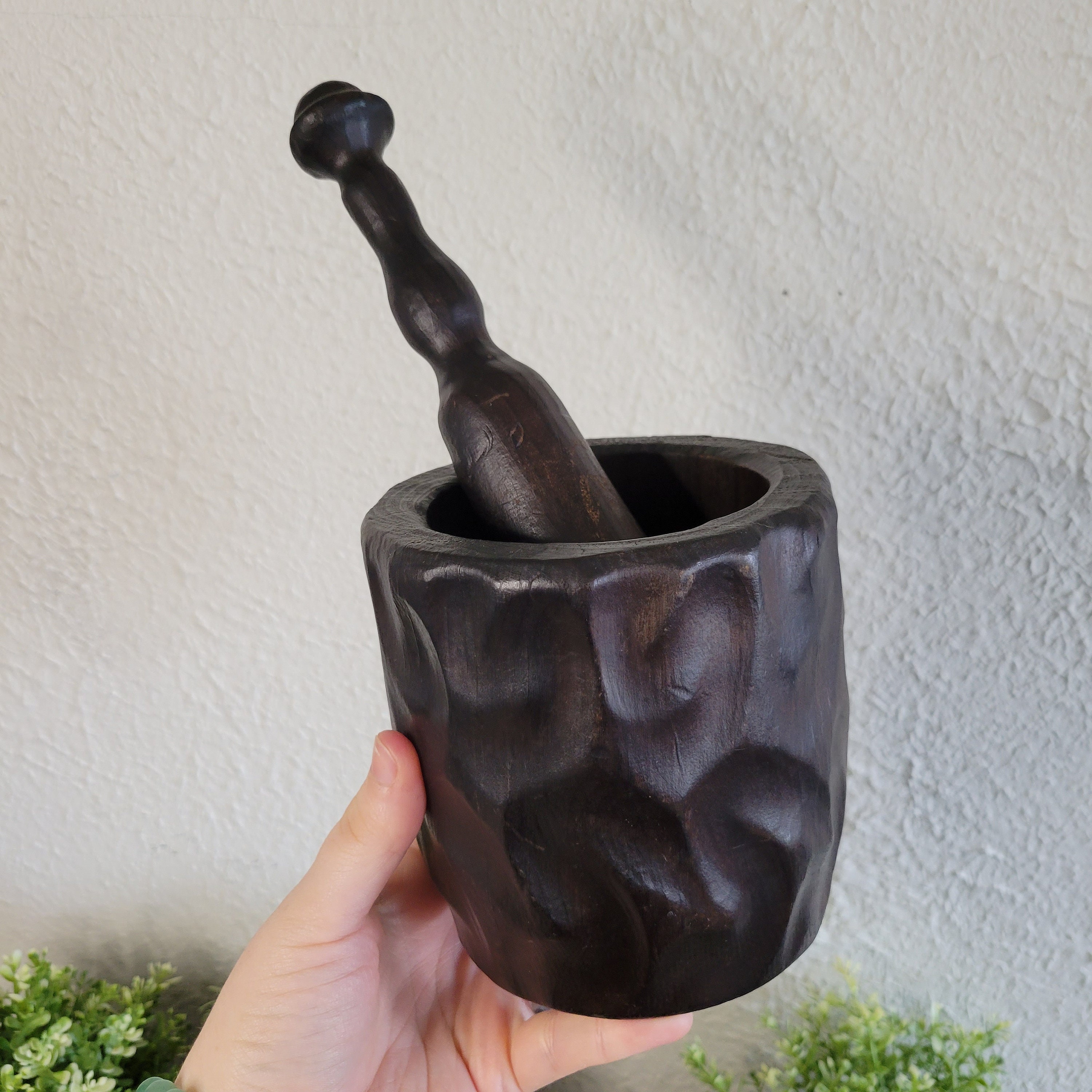 XL Mortar and Pestle/ Wooden Mortar and Pestle Etsy