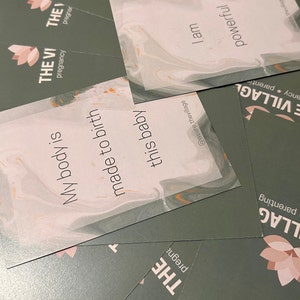 Tarjetas de afirmación de nacimiento y embarazo
