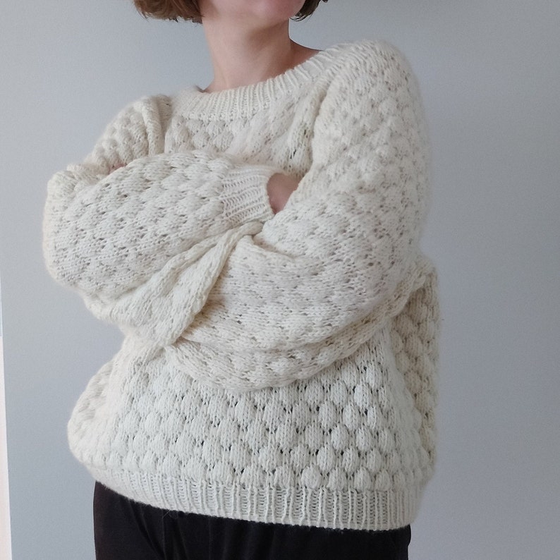 Bubble Wrap Sweater German Knitting Pattern Etsy