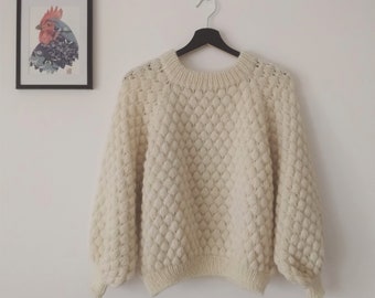 Bubble Wrap Sweater - English knitting pattern