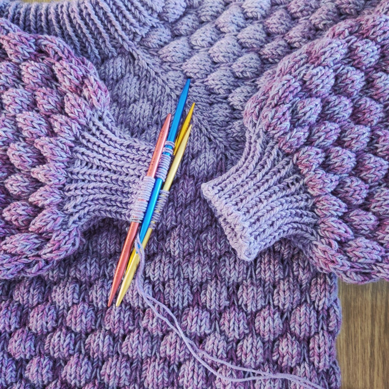 Bubble Wrap Sweater German Knitting Pattern Etsy