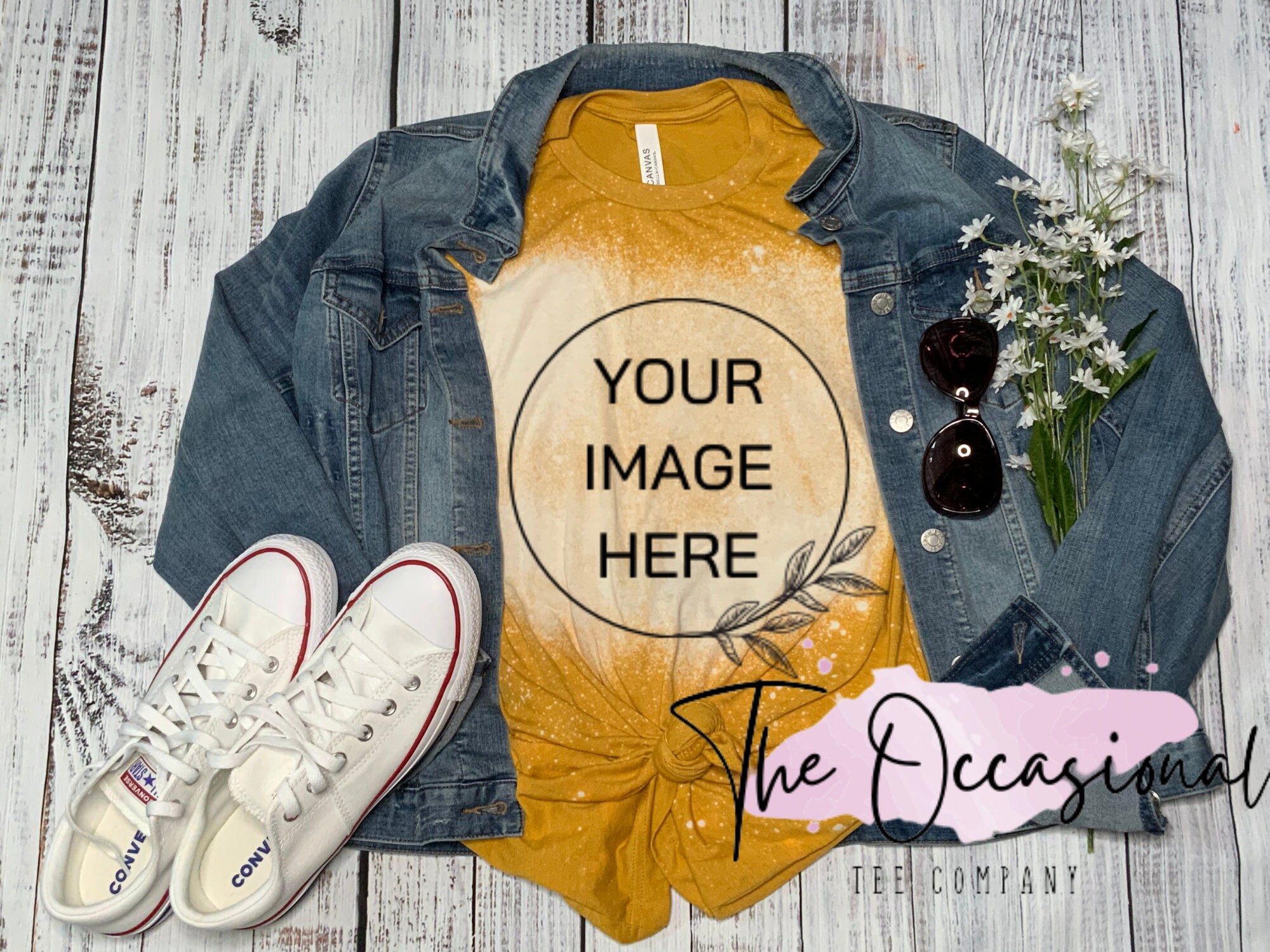 mustard bleached shirt