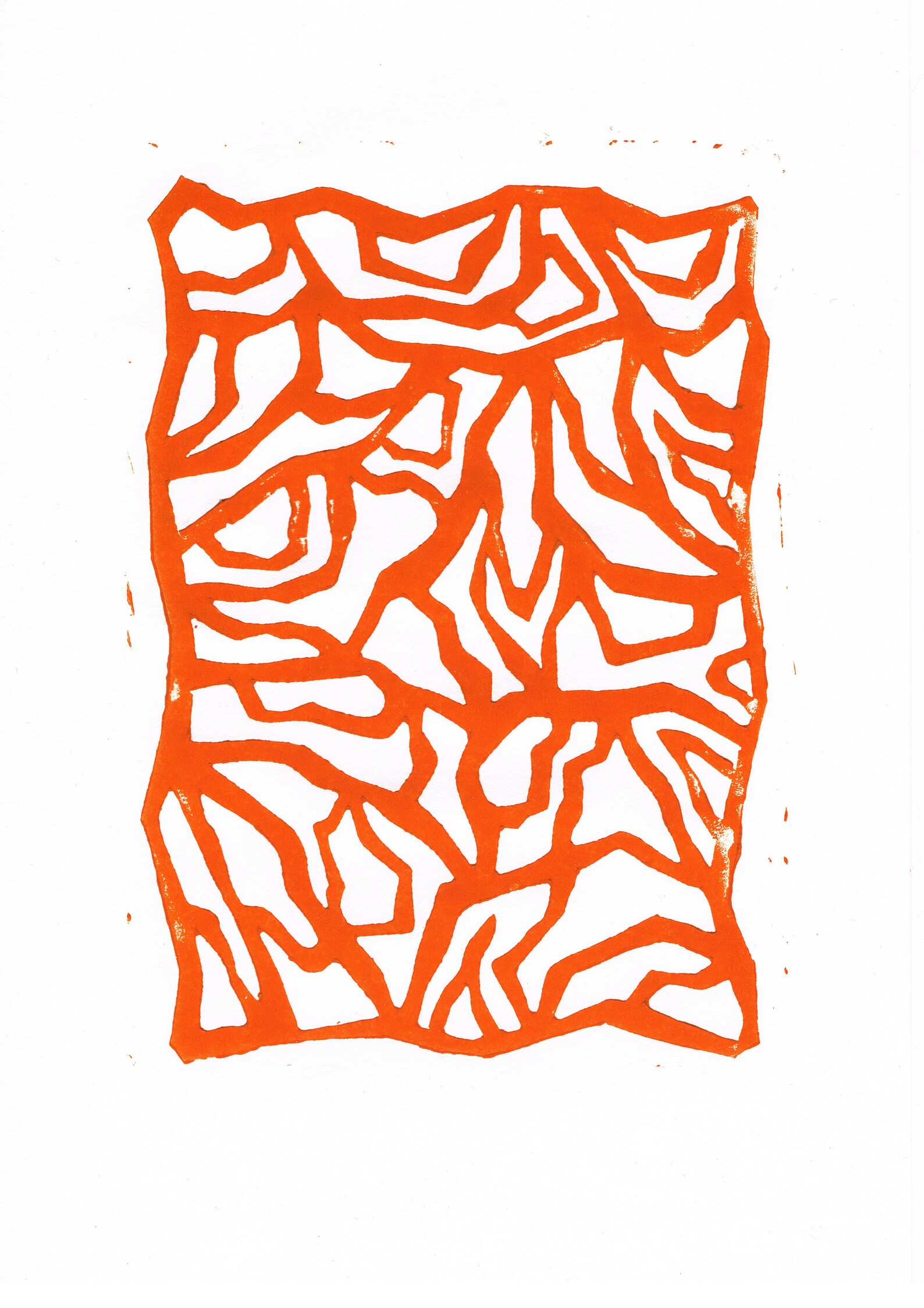 Linocut crosslinked geometric pattern minimaoist art print Etsy