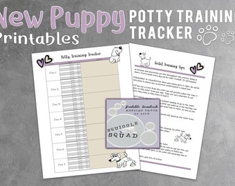 New Puppy Printable- Easy toilet training for puppies - Puppy Trackers- Potty Training - Puppy Training Planner - Potty tracker downloadable