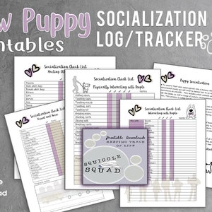 Puppy Training - Socialization Checklist for Puppies - Puppy Trackers- Puppy Planner - Socialisation  checklist - Puppy downloadable