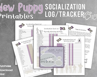 Puppy Training - Socialization Checklist for Puppies - Puppy Trackers- Puppy Planner - Socialisation  checklist - Puppy downloadable