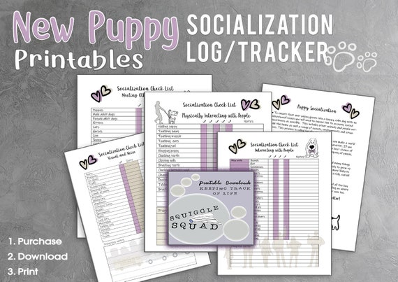 Puppy Training Socialization Checklist for Puppies Puppy Trackers-  Puppy Planner Socialisation checklist Puppy downloadable