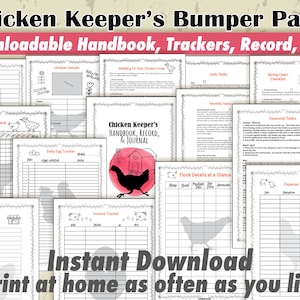 Chicken Keeper's Beginner's Handbook, Record & Journal - Chicken Trackers - Egg Production - Backyard Chicken Planner - Health Tracker