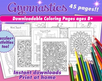 gymnast coloring etsy