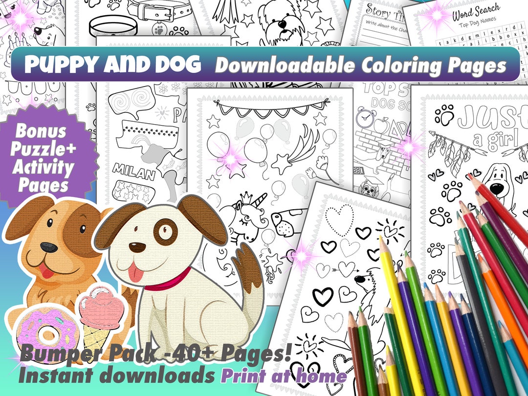 Cute Puppy and Dog Coloring Activity Pages - Puppy Printables - Dog ...