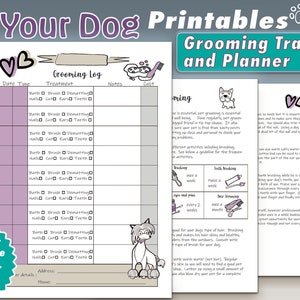 Dog Grooming Printable- Grooming Schedule for Dogs -Customised for hairless Terriers-  Grooming Planner - Grooming tracker downloadable