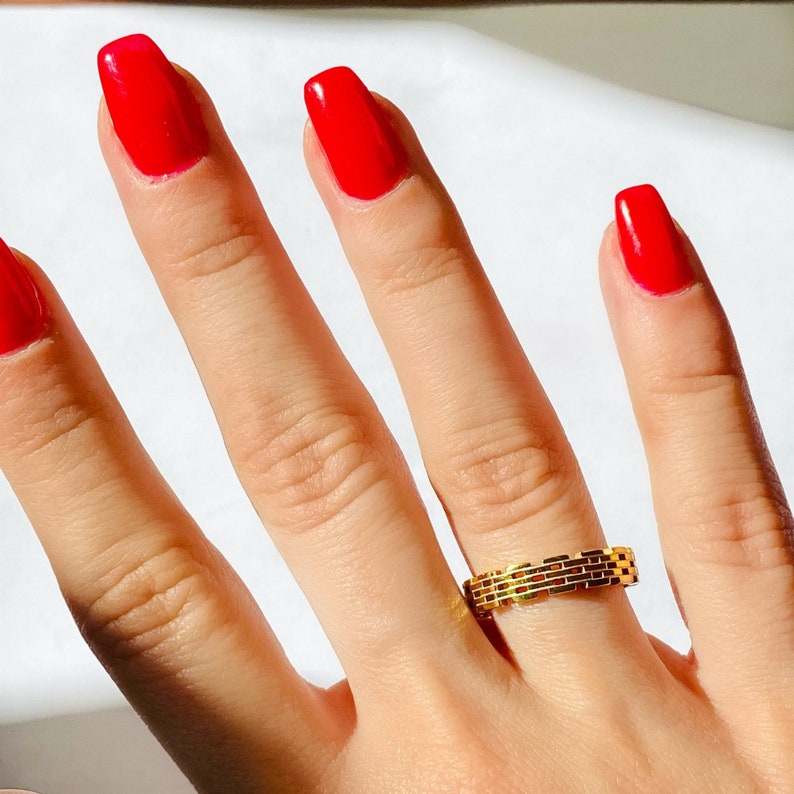 Dainty Simplistic Stackable Ring 18K Gold Plated Minimalistic Ring Vintage Ring