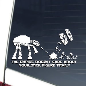 20-Colors The empire doesn't care about your stick figure family Vinyl Decal Sticker Bumper Window Laptop Gift Tumbler Car Home deco