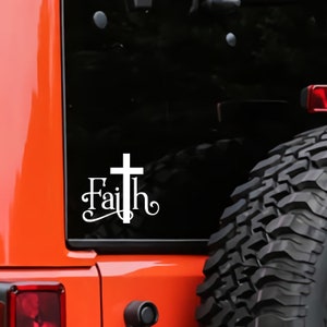 20 colors -  Faith holy cross vinyl decal sticker car bumper window gift tumbler laptop