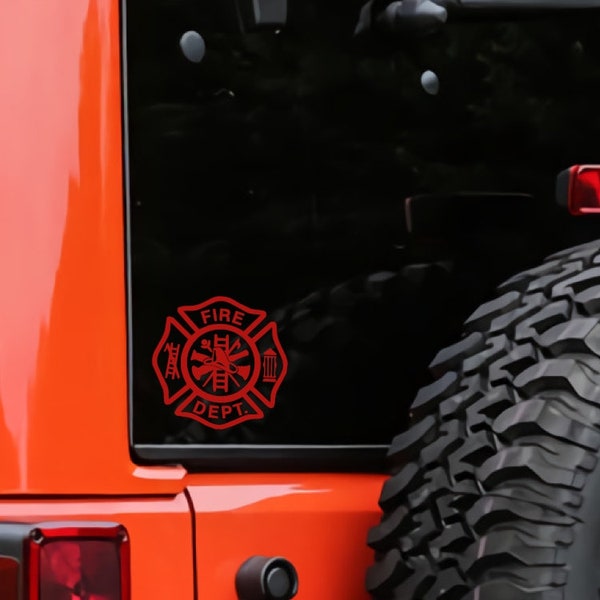 20 Colors - Fire Department Logo Vinyl Decal Sticker | Custom Truck Window Bumper Car Laptop automotive Wall Gift