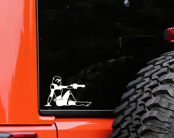 20 Colors - Female Storm Trooper Vinyl Decal Sticker | Custom Truck Window Bumper Car Laptop automotive Wall Gift