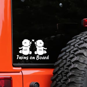 20 colors -  Twins on board vinyl decal sticker car bumper window gift tumbler laptop