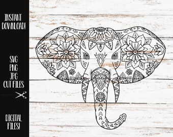 Download Elephant Mandala Svg Etsy