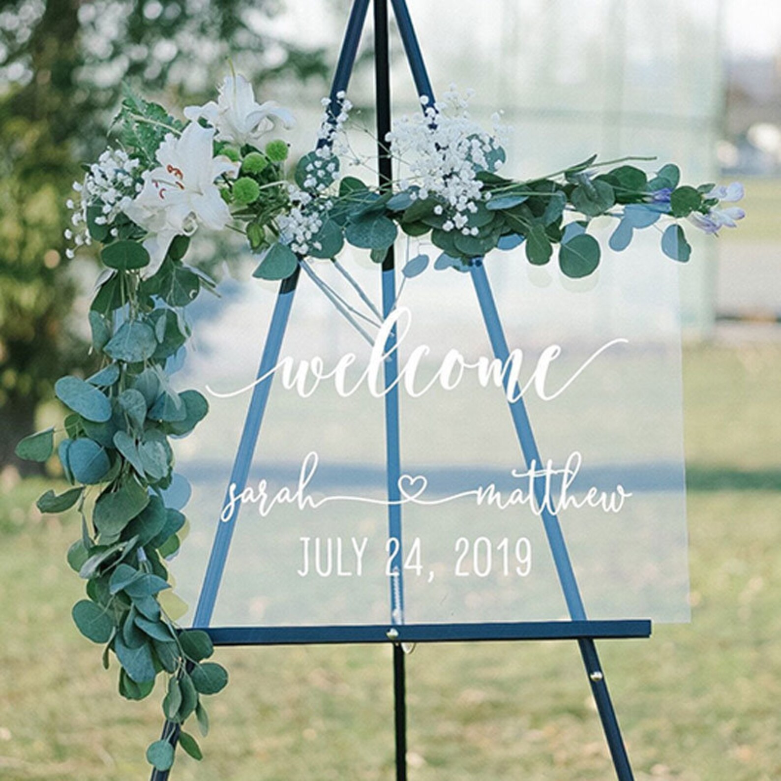 Custom Oval Glass Wedding Sign Etsy