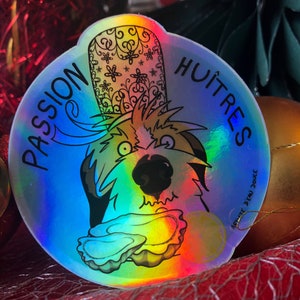 Sticker holographique  Bretagne, « Passion Huîtres »