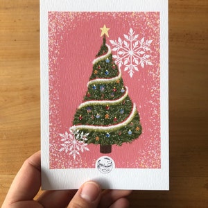 Cartes de Noël Sapin rose