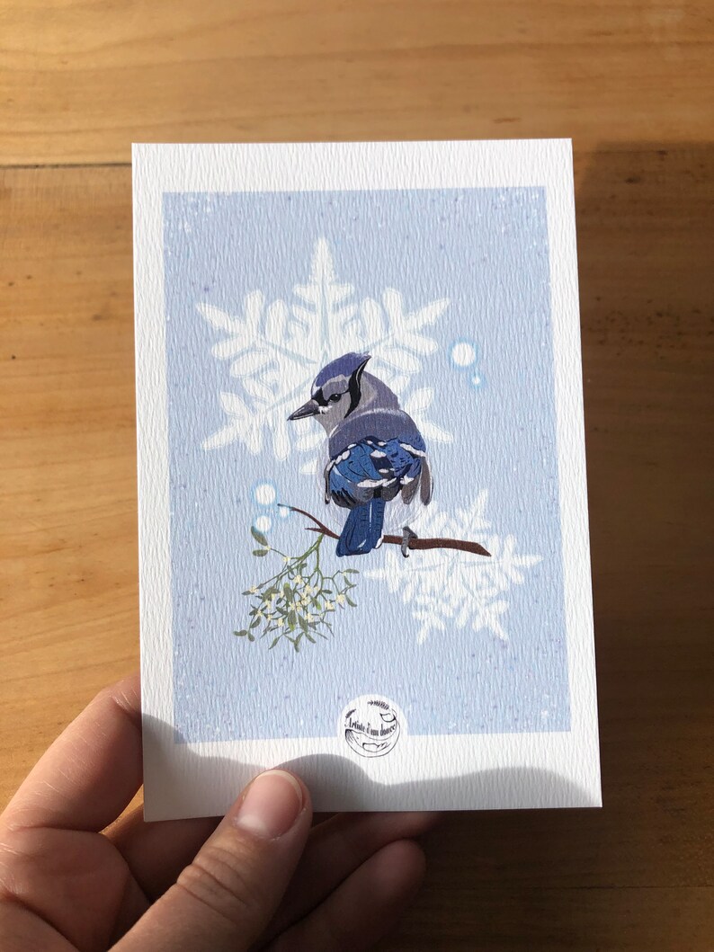 Cartes de Noël Geais bleu