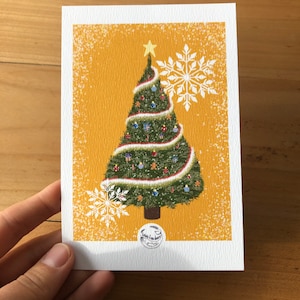 Cartes de Noël Sapin jaune