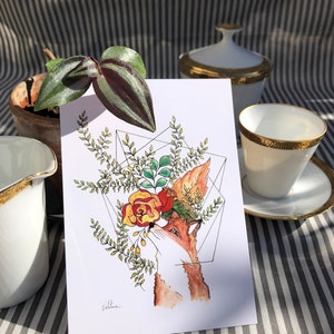Illustration format carte postale, collection « Septembeurre », Renard.