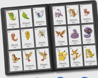 Pokémon Complete Pokédex Placeholder Cards (No. 1-1025 English Names) Printable TCG Binder Inserts, National Dex Card Printable PDF