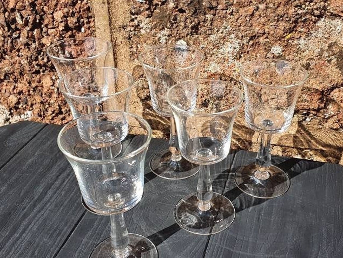 Vintage Plain Squared Port / Sherry Glasses Set of 6 Etsy