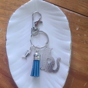 Cat Keychain - Cat Lover Gift - Cat Charm - Cat Mom - Black Cat - Meow - I Love My Cat - Cat Key Chain - Cat Jewelery - Cat Gift - Kitty Cat