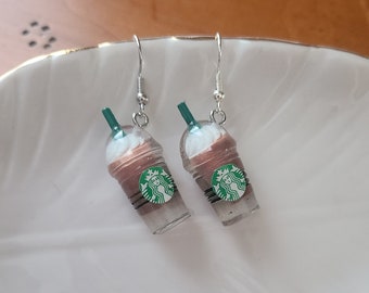 Starbucks Coffee Drink Earrings - Coffee Lover - Starbucks Charm - Iced Coffee - Coffee Jewelry - Dangle Earrings - Coffee Lover Gift -Latte