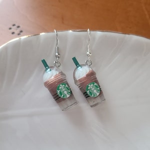 Starbucks Coffee Drink Earrings - Coffee Lover - Starbucks Charm - Iced Coffee - Coffee Jewelry - Dangle Earrings - Coffee Lover Gift -Latte