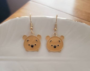 Pendientes de Winnie the Pooh - Oso Pooh - Disney - Oso de miel - Joyería de Winnie the Pooh - Amuleto de Pooh - Amante de Winnie the Pooh - Piglet - Tigger