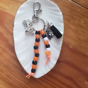 Cheerleader Keychain: Team Colors, Megaphone Charm, Tassel Accent
