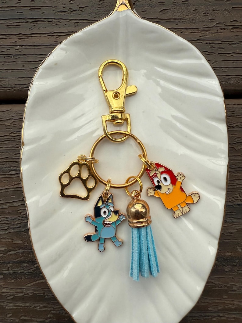 Bluey & Bingo Keychain - Bingo Keychain - Bluey Charm - Bingo Charm ...