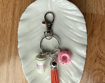 Dunkin Keychain - Coffee Keychain - Coffee Lover - Dunkin Charm - Dunkin - Coffee Charm - Dunkin Lover - Coffee Mug - Cappuccino - Coffee