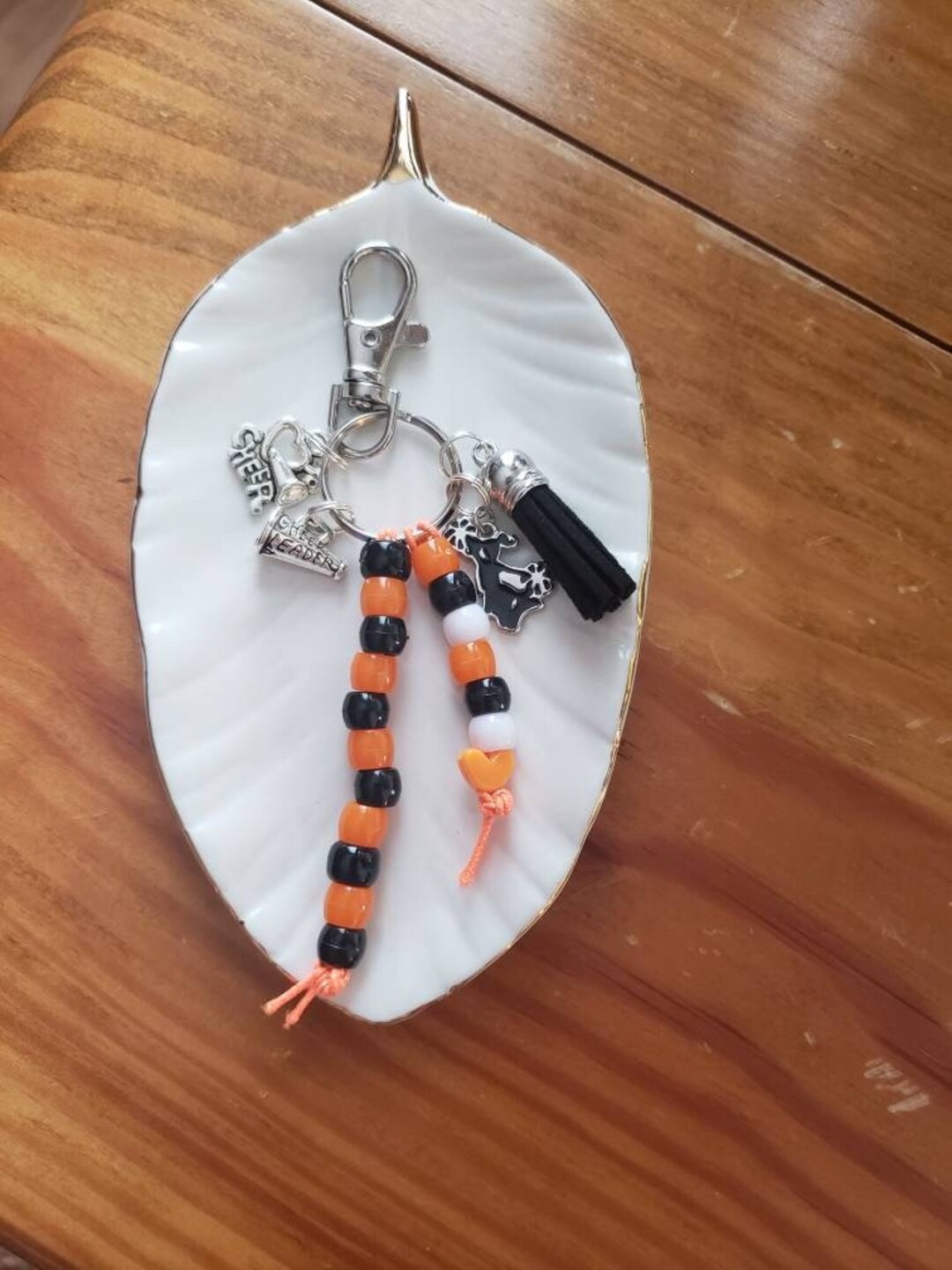 Cheerleader Keychain: Team Colors, Megaphone Charm, Tassel Accent - Etsy