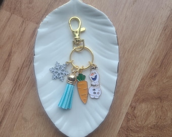 Llavero de Olaf - Regalo para fans de Olaf - Adornos de Olaf - Llavero de Frozen - Copo de nieve - Llavero Disney - Viaje a Disney World - Joyería Disney - Invierno
