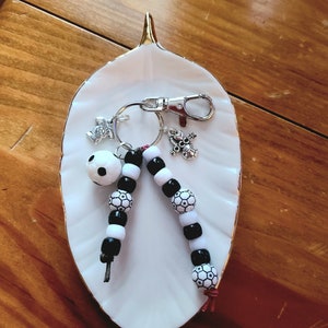 Soccer Keychain: Black & White Ball Charm, Sports Fan Gift