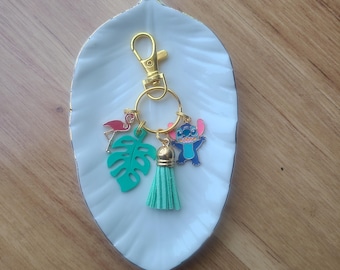 Llavero de Stitch: Dije de Lilo & Stitch, Flamenco, Hoja