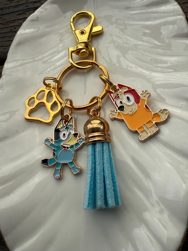 Bluey & Bingo Keychain - Bingo Keychain - Bluey Charm - Bingo Charm ...