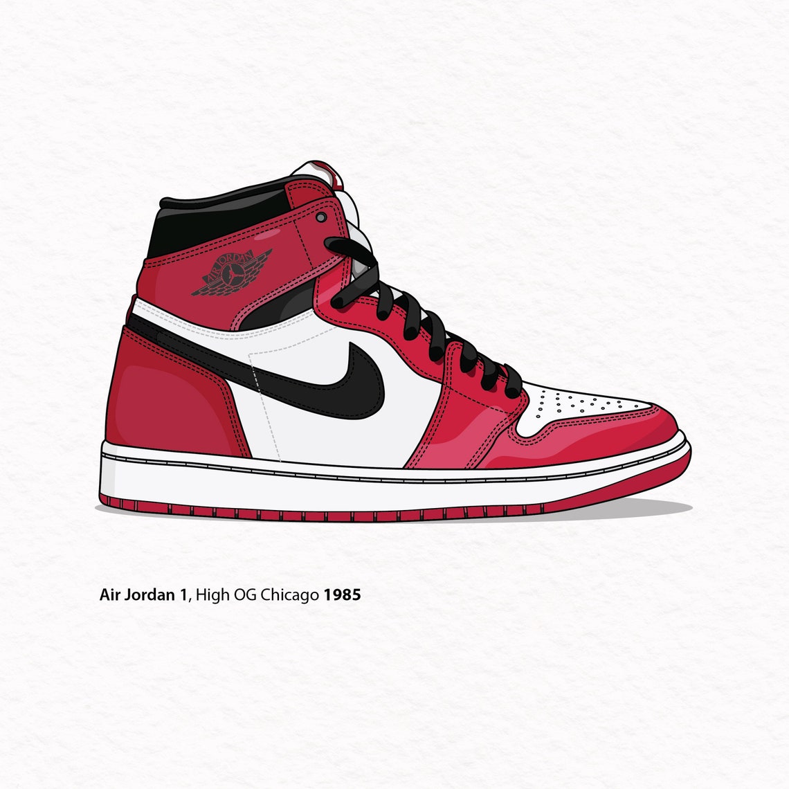 Air Jordan 1 Print Sneaker Artwork Jordan 1 Sneaker Etsy