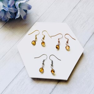 November Crystal Earrings, Yellow Topaz Crystal, November Birthstone, Crystal Earrings, Earrings