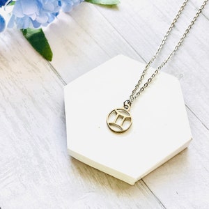 Gemini Sternzeichen Halskette, Edelstahl Anhänger, Sternzeichen Halskette, Gemini Halskette, Gemini Anhänger, Geschenk für sie, Anhänger Halskette