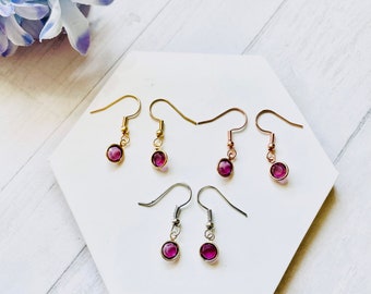 Handgefertigte Amethyst Kristall Ohrringe: Februar Geburtsstein
