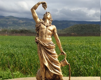 Dionysus Statue Greek God Gold 10.63 Inches Sculpture - Bust / Home and Office Decoration Goddes Statue Dionysos