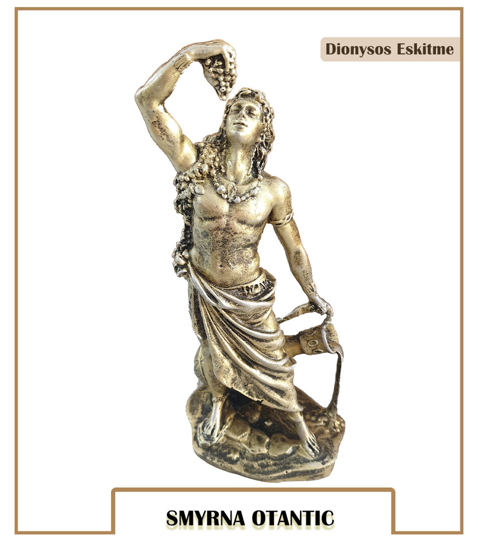 Dionysus Statue Greek God Water Green 10.63 Inches Sculpture Etsy